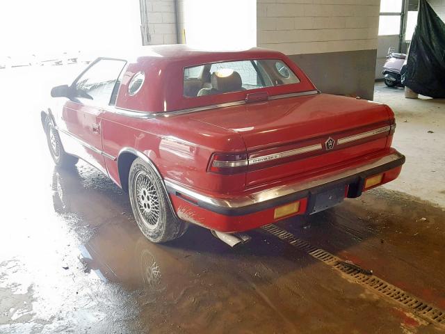 ZC2FP110XKB204222 - 1989 CHRYSLER MAZERATI RED photo 3