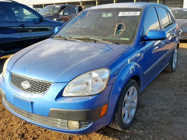 KNADE163X76286258 - 2007 KIA RIO 5 SX BLUE photo 2