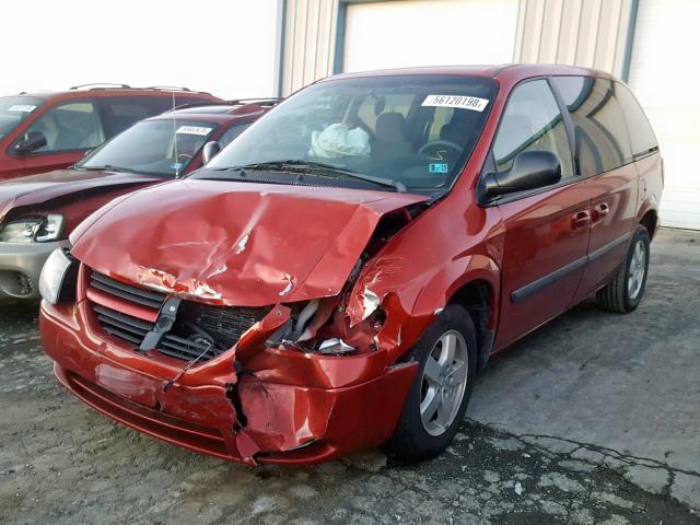 1D4GP45R46B607186 - 2006 DODGE CARAVAN SX RED photo 2