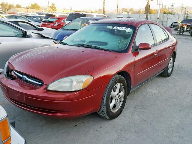 1FAFP55241A252428 - 2001 FORD TAURUS SES RED photo 2