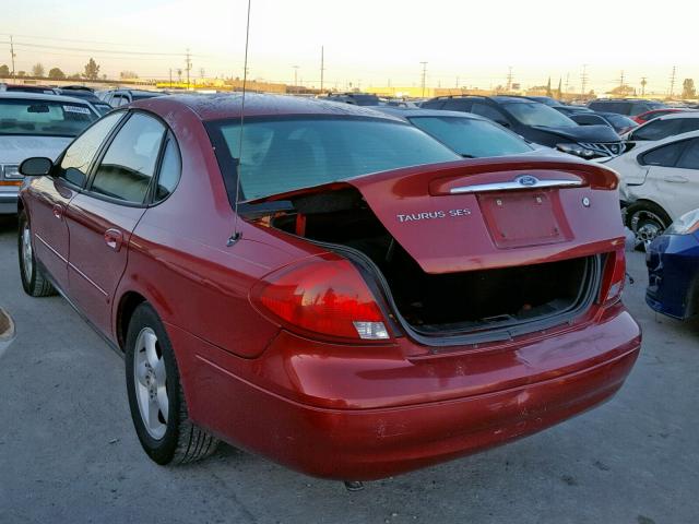 1FAFP55241A252428 - 2001 FORD TAURUS SES RED photo 3