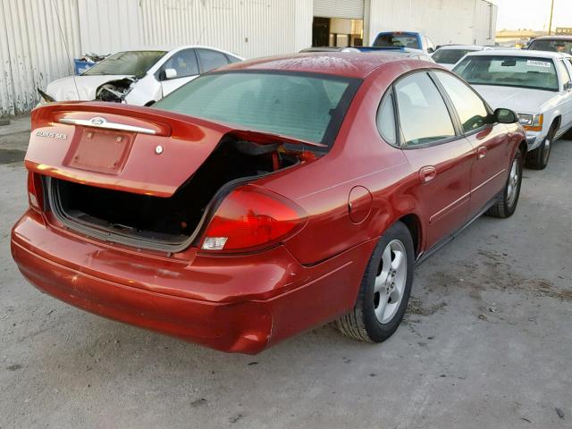 1FAFP55241A252428 - 2001 FORD TAURUS SES RED photo 4