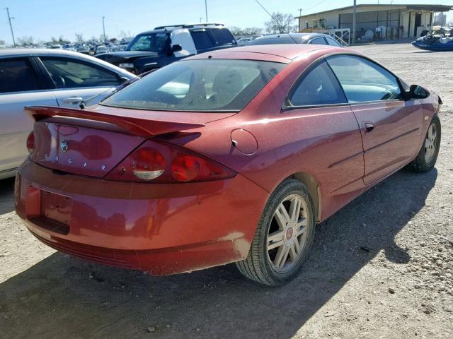 1ZWHT61LX25622805 - 2002 MERCURY COUGAR V6 RED photo 4