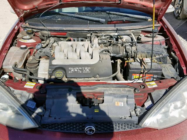 1ZWHT61LX25622805 - 2002 MERCURY COUGAR V6 RED photo 7