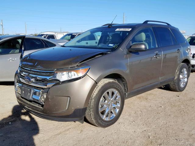 2FMDK3JC4DBB17327 - 2013 FORD EDGE SEL BROWN photo 2