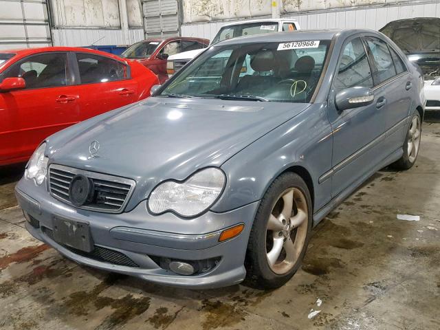 WDBRF40J25F582630 - 2005 MERCEDES-BENZ C 230K SPO BLUE photo 2