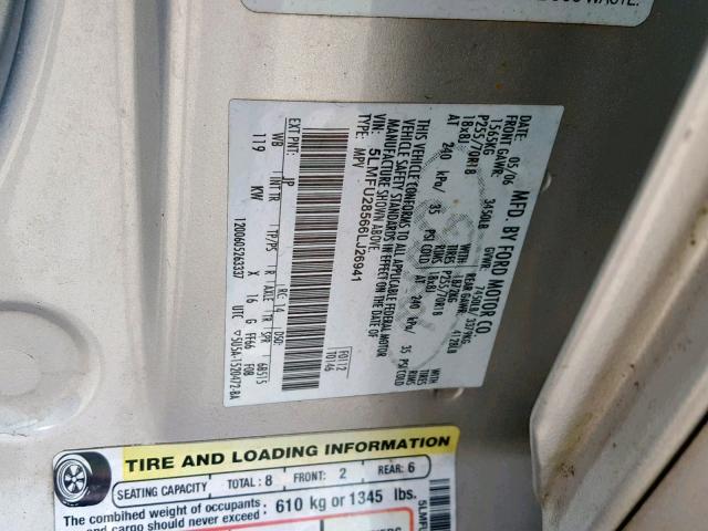 5LMFU28566LJ26941 - 2006 LINCOLN NAVIGATOR GRAY photo 10