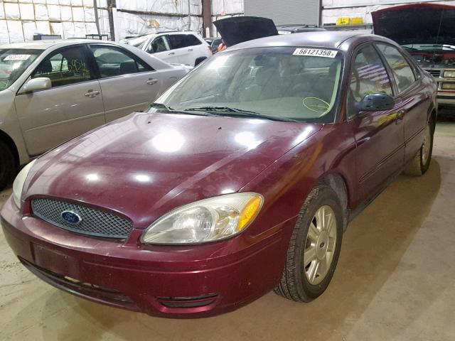 1FAFP56U87A195143 - 2007 FORD TAURUS SEL BURGUNDY photo 2