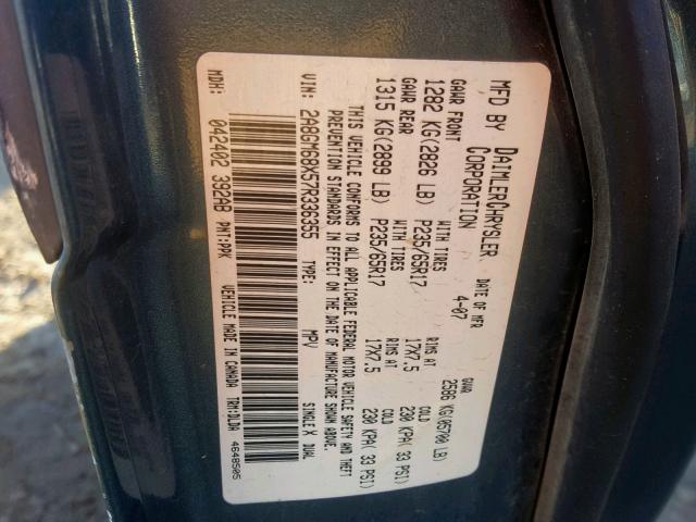 2A8GM68X57R336355 - 2007 CHRYSLER PACIFICA T TEAL photo 10