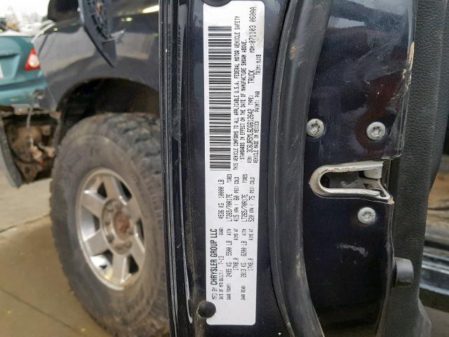 3C6UR5ML6DG612642 - 2013 RAM 2500 SLT BLUE photo 10