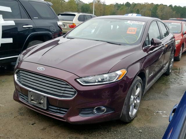 3FA6P0LU8DR273705 - 2013 FORD FUSION SE RED photo 2