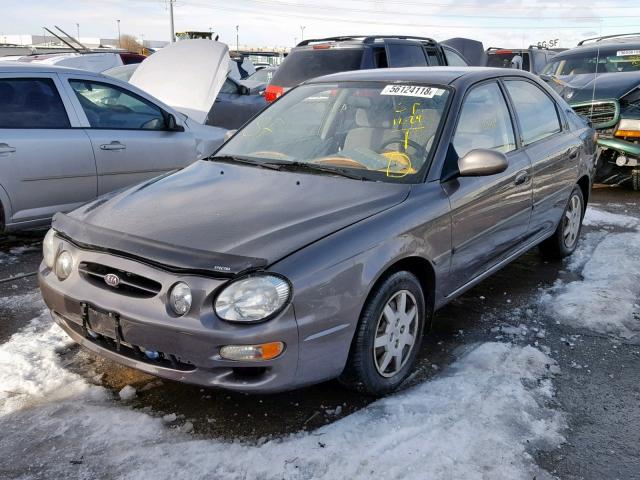 KNAFB161615046444 - 2001 KIA SPECTRA GS GRAY photo 2