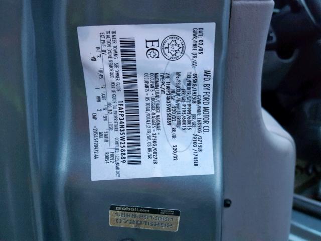 1FAFP34N35W258889 - 2005 FORD FOCUS ZX4 GREEN photo 10