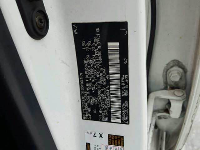 JTLKT324764044374 - 2006 TOYOTA SCION XB Ақ фото 10