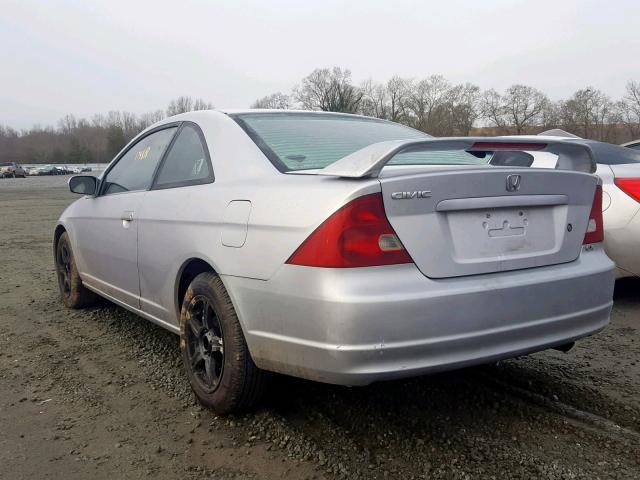 1HGEM22982L109195 - 2002 HONDA CIVIC EX SILVER photo 3