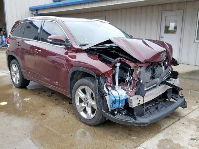 5TDYZRFH8JS268710 - 2018 TOYOTA HIGHLANDER MAROON photo 1