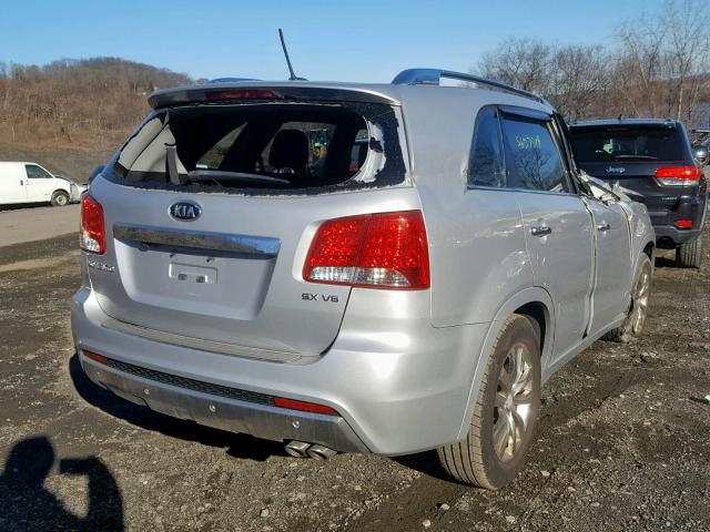 5XYKWDA25BG122431 - 2011 KIA SORENTO SX SILVER photo 4