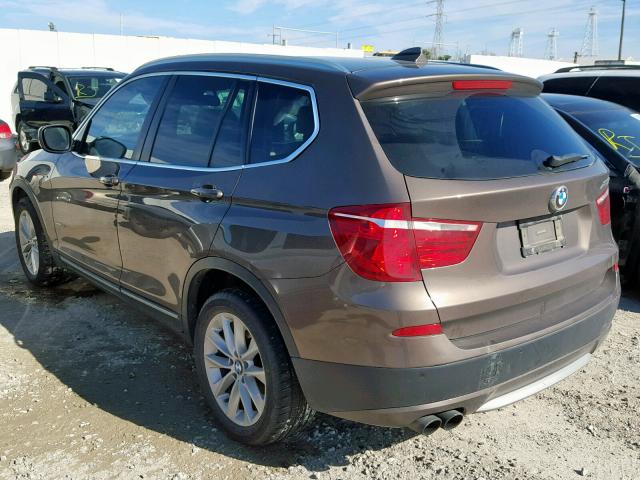 5UXWX9C50D0D06091 - 2013 BMW X3 XDRIVE2 BROWN photo 3