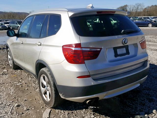 5UXWX5C5XBL716396 - 2011 BMW X3 XDRIVE2 SILVER photo 3