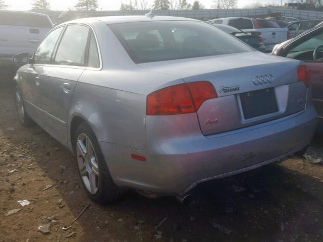 WAUDF78EX7A248220 - 2007 AUDI A4 2.0T QU SILVER photo 3