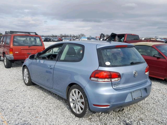 WVWMM7AJ1BW313676 - 2011 VOLKSWAGEN GOLF BLUE photo 3