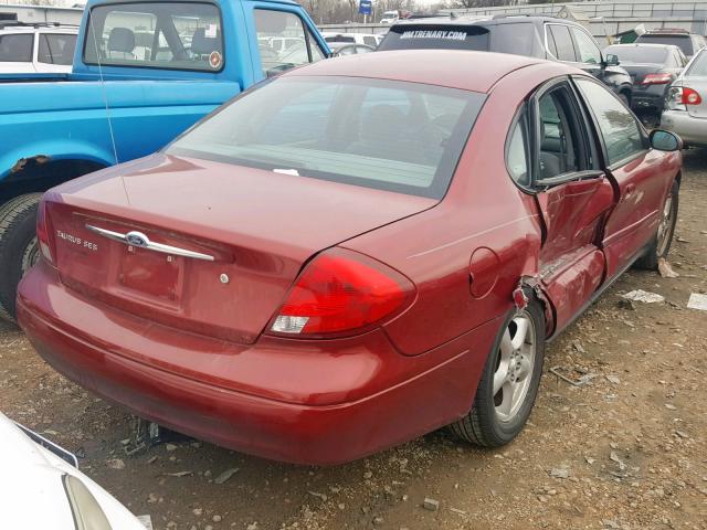 1FAFP55U43G262779 - 2003 FORD TAURUS SES MAROON photo 4