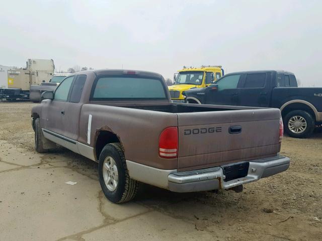 1B7GL22X01S170635 - 2001 DODGE DAKOTA TAN photo 3