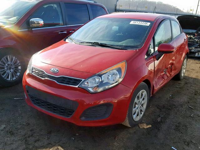 KNADN5A34C6027354 - 2012 KIA RIO EX RED photo 2