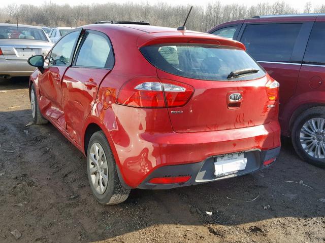 KNADN5A34C6027354 - 2012 KIA RIO EX RED photo 3