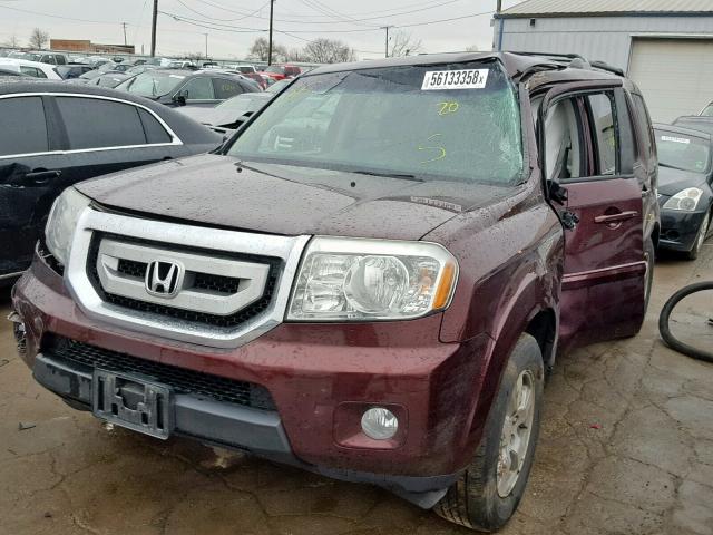 5FNYF4H76BB092178 - 2011 HONDA PILOT EXLN MAROON photo 2