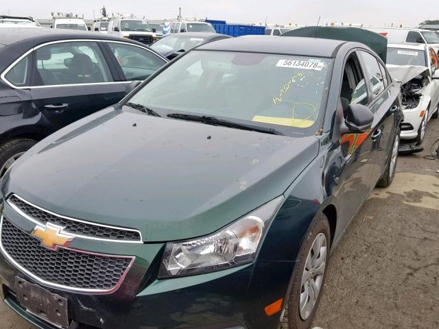 1G1PA5SG1E7436995 - 2014 CHEVROLET CRUZE LS GREEN photo 2