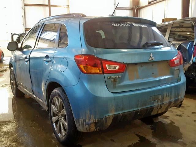 4A4AJ4AU1EE601916 - 2014 MITSUBISHI RVR GT TEAL photo 3