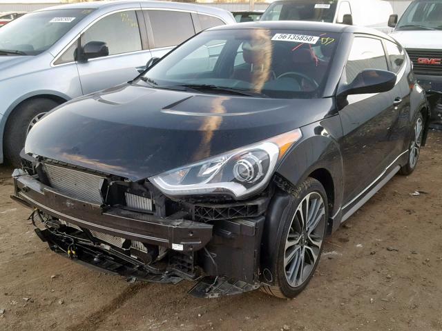 KMHTC6AE2GU298633 - 2016 HYUNDAI VELOSTER T BLACK photo 2