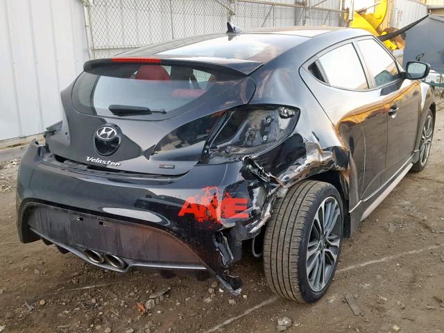 KMHTC6AE2GU298633 - 2016 HYUNDAI VELOSTER T BLACK photo 4