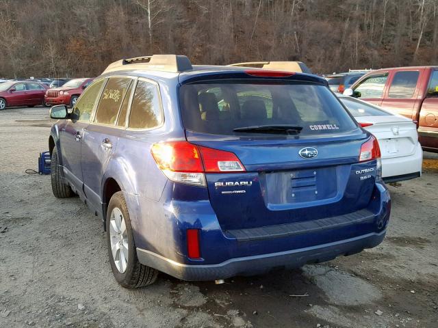 4S4BRDLCXA2318303 - 2010 SUBARU OUTBACK 3. BLUE photo 3