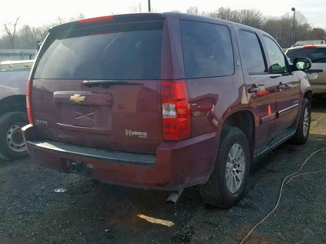 1GNFK13519R158400 - 2009 CHEVROLET TAHOE HYBR MAROON photo 4