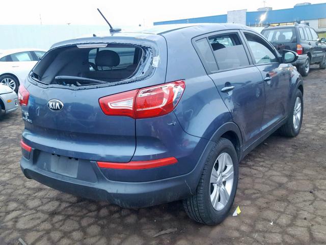 KNDPBCA21D7356044 - 2013 KIA SPORTAGE L BLUE photo 4