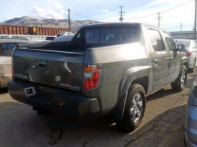 2HJYK16436H551259 - 2006 HONDA RIDGELINE GRAY photo 4