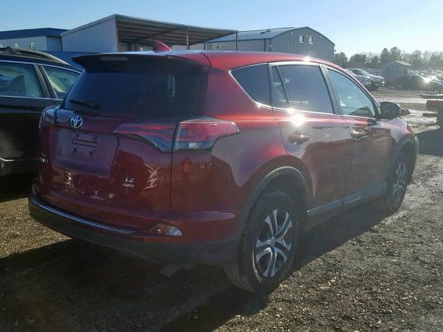 2T3BFREV5JW729334 - 2018 TOYOTA RAV4 LE RED photo 4