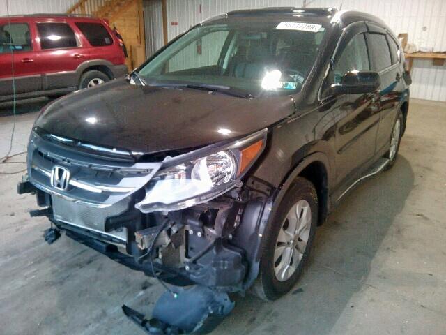 5J6RM4H70EL034492 - 2014 HONDA CR-V EXL BROWN photo 2