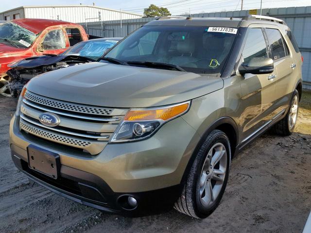 1FM5K8F88DGC50249 - 2013 FORD EXPLORER L GREEN photo 2