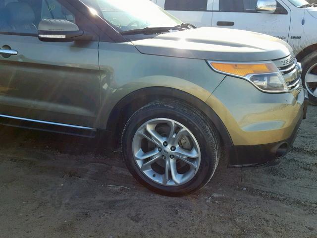 1FM5K8F88DGC50249 - 2013 FORD EXPLORER L GREEN photo 9