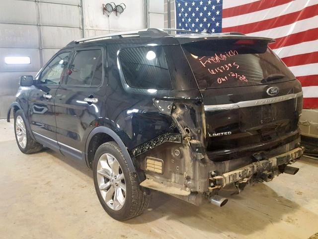 1FMHK8F84CGA15942 - 2012 FORD EXPLORER L BLACK photo 3