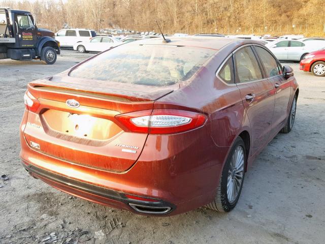 3FA6P0D90ER344746 - 2014 FORD FUSION TIT MAROON photo 4