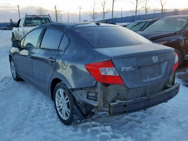 2HGFB2F99CH006659 - 2012 HONDA CIVIC EXL GRAY photo 3