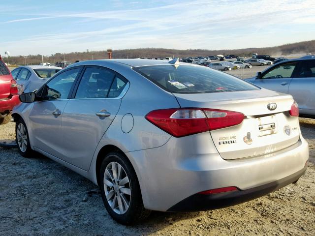 KNAFX4A80F5359522 - 2015 KIA FORTE EX SILVER photo 3