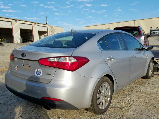 KNAFX4A80F5359522 - 2015 KIA FORTE EX SILVER photo 4