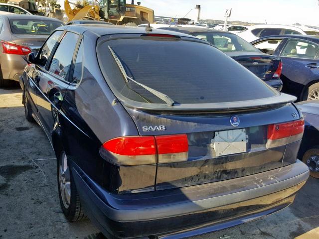 YS3DF58K122002763 - 2002 SAAB 9-3 SE BLUE photo 3