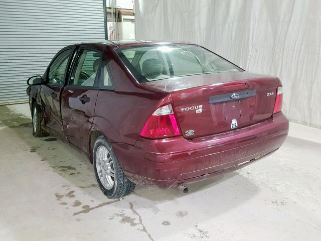 1FAFP34N16W102206 - 2006 FORD FOCUS ZX4 BURGUNDY photo 3