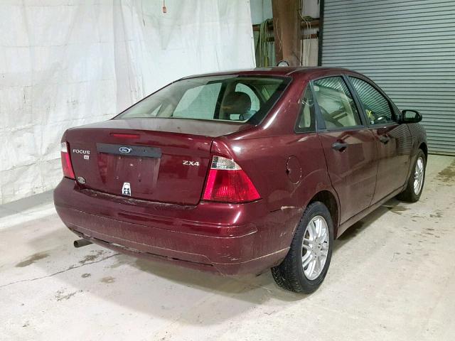 1FAFP34N16W102206 - 2006 FORD FOCUS ZX4 BURGUNDY photo 4